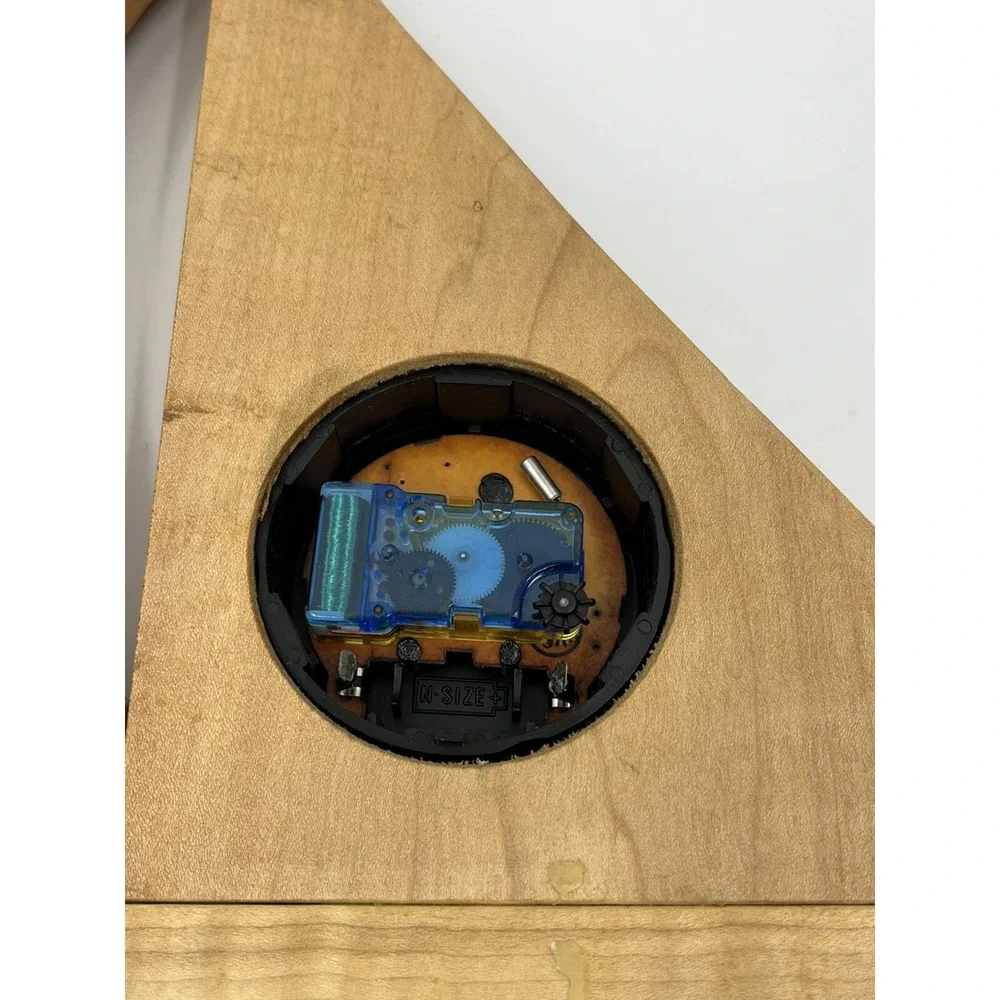 Handcrafted Wood Sailboat Clock Untested - Handmade Two Tone